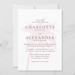 Convite para Casamento de Árvore Costeira Moderna 