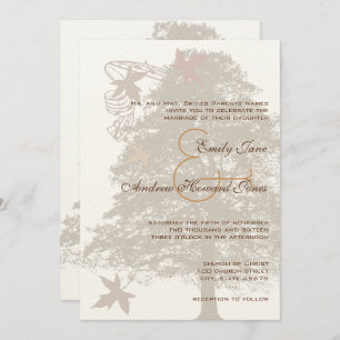 Convite para Casamento de Árvore de Carvalho Casta