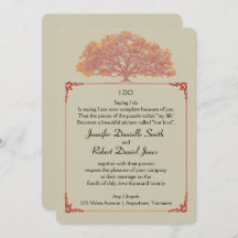 Convite para Casamento de Árvore de Carvalho de Qu