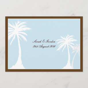 Convite para Casamento de Árvore Marrom Azul
