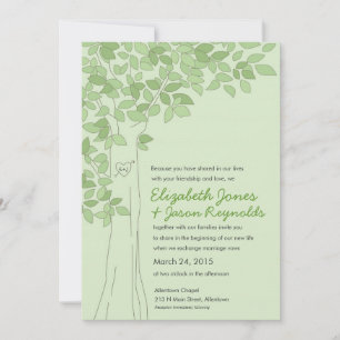 Convite para Casamento de Árvore Verde
