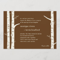 Convite Para Casamento De Árvores De Aves - Chocol