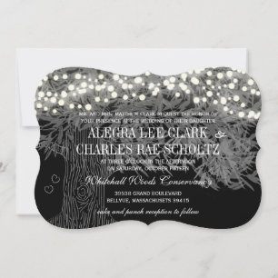 Convite para Casamento de Árvores Românticas de 
