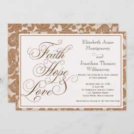 Convite para Casamento de Autumn Lace Faith Hope &