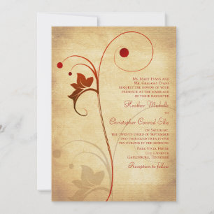 Convite para Casamento de Autumn Rustic Vine Berri