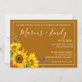 Convite Para Casamento De Autumn Sunflower