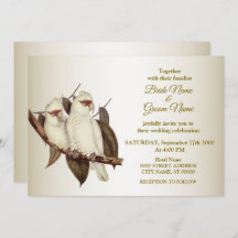 Convite para Casamento de Aves Brancas