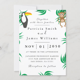 Convite Para Casamento De Aves De Folhagem Money
