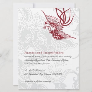 Convite Para Casamento De Aves E Florais