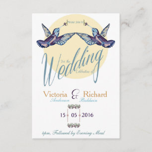 Convite para Casamento de Aves Humming