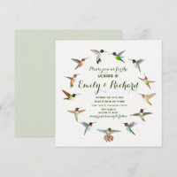 Convite para Casamento de Aves Hummingbird