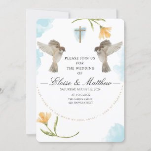 Convite para Casamento de Aves Russas Editáveis