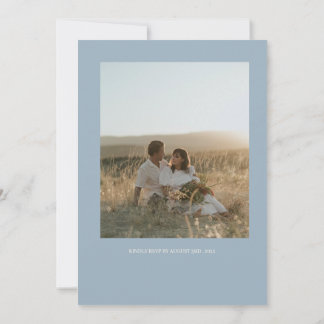 Convite Para Casamento De Azul E Creme Minimalista