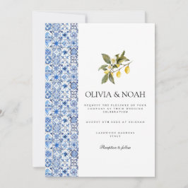 Convite para Casamento de Azulejos de Limão do Med
