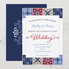 Convite para Casamento de Azulejos Mexicanos Talav