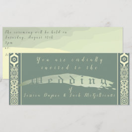 Convite para Casamento de Azulejos Teal e Árabe