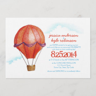 Convite Para Casamento De Balões De Ar Quente Vint