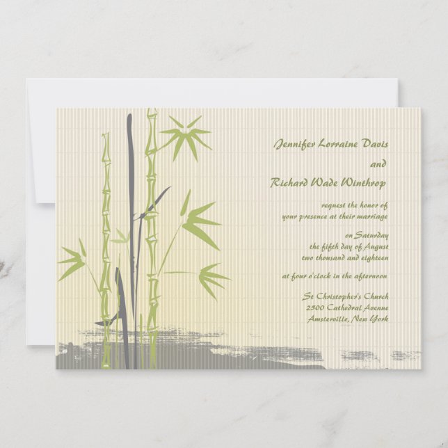 Convite para Casamento de Bamboo (Frente)