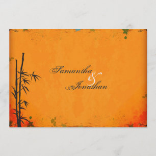 Convite para Casamento de Bamboo Asiático Vintage