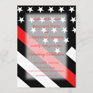 Convite para Casamento de Bandeiras do Bombeiro