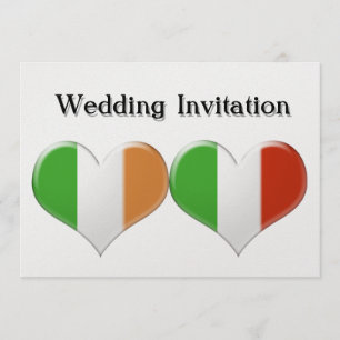 Convite para Casamento de Bandeiras do Coração Irl
