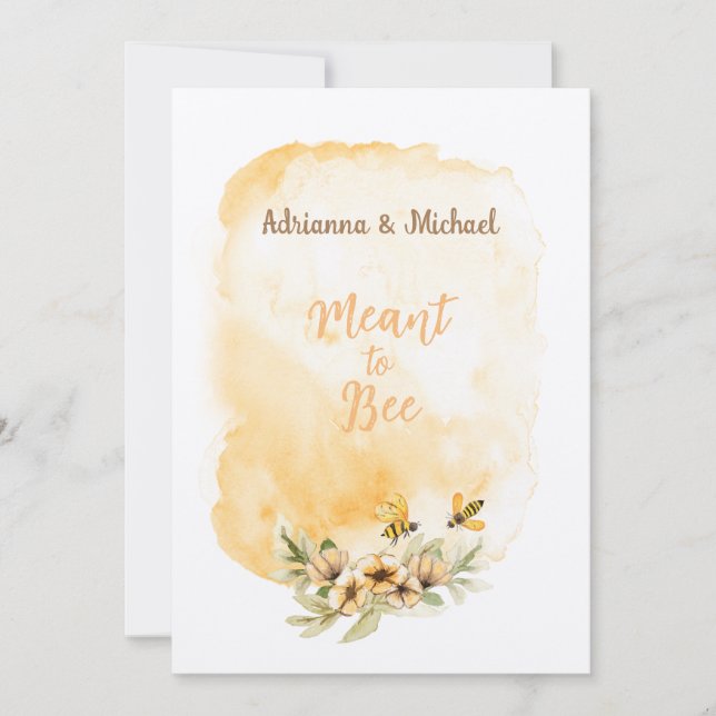 Convite para Casamento de Barato Bonito de Bee (Frente)