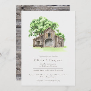 Convite para Casamento de Barn Russo Moderno com W