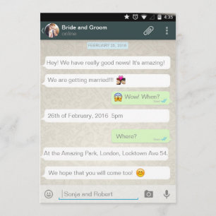 Convite para casamento de bate-papo iPhone Android
