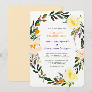 Convite Para Casamento De Berry Wreath Floral