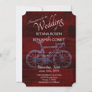 Convite para Casamento de Bicicleta Vermelha