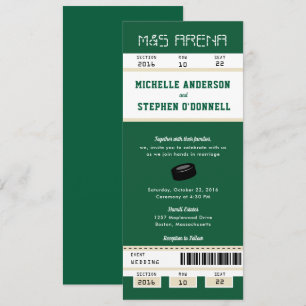 Convite para Casamento de Bilhetes de Hóquei Verd