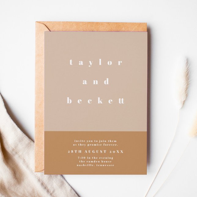 Convite para Casamento de Bloco de Cores Escamudo (Criador carregado)