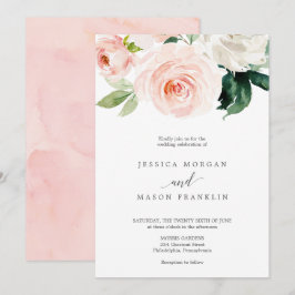 Convite para Casamento de Blooms de Blushing