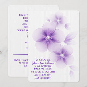 Convite para Casamento de Blossom Roxo