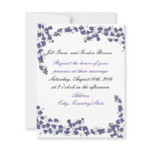 Convite para Casamento de Blossomas Roxos Escuros