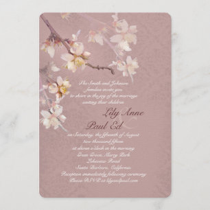 Convite para Casamento de Blossoms da Apple Elegan