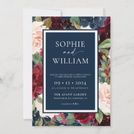 Convite para Casamento de Blush Burgundy com Marin
