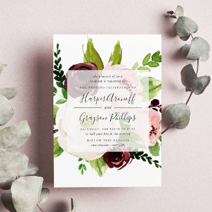 Convite para Casamento de Blush Romance