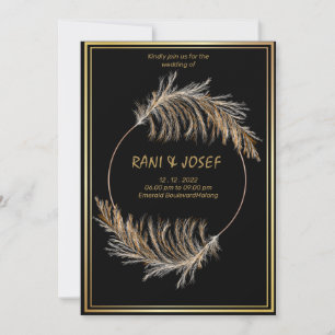 Convite para Casamento de Boho de Grass Grass-Pamp