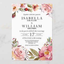 Convite para Casamento de Boho de Verão de Flores