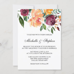 Convite para Casamento de Boho Floral