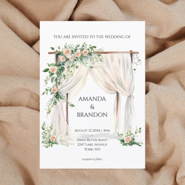 Convite para casamento de boho moderno e elegante (Criador carregado)