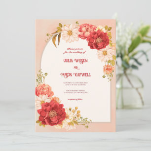 Convite para Casamento de Boho, Vintage Floral Ele