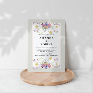 Convite para Casamento de Boho Wildflower