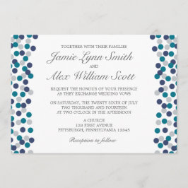 Convite para Casamento de Bolinhas de Marinhos de 