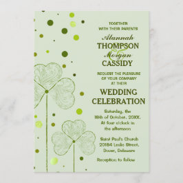 Convite para Casamento de Bolinhas Shamrock 2