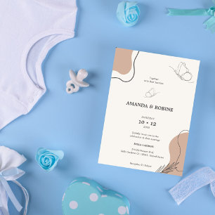 Convite para Casamento de Borboleta de Boho Minima