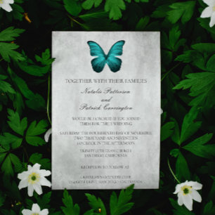 Convite Para Casamento De Borboleta Teal