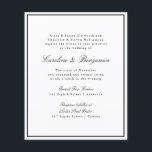 Convite para Casamento de Borda de Script Formal d<br><div class="desc">Convite para Casamento Legítimo de Script Clássico Tradicional de Orçamento com Limite Negro Estreito</div>