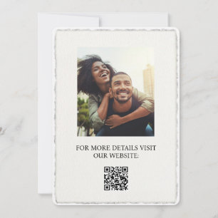 Convite para Casamento de Borda Deckled Moderno Si